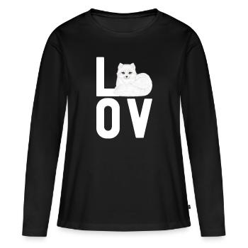 Amoureux du renard arctique - T-shirt manches longues Premium bio Femme - noir - Devant - Julia (174cm)