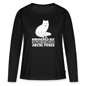 Amoureux du renard arctique - T-shirt manches longues Premium bio Femme - noir - Devant - Julia (174cm)