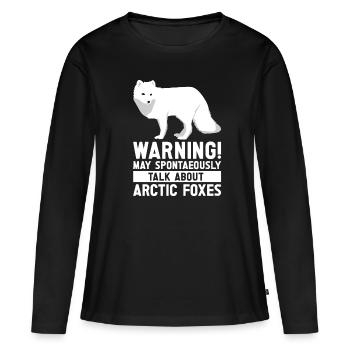 Amoureux du renard arctique - T-shirt manches longues Premium bio Femme - noir - Devant - Julia (174cm)