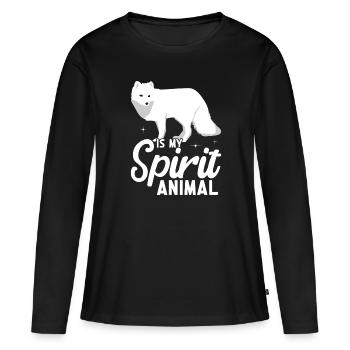 Amoureux du renard arctique - T-shirt manches longues Premium bio Femme - noir - Devant - Julia (174cm)