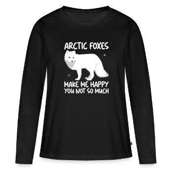 Amoureux du renard arctique - T-shirt manches longues Premium bio Femme - noir - Devant - Julia (174cm)