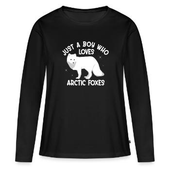 Amoureux du renard arctique - T-shirt manches longues Premium bio Femme - noir - Devant - Julia (174cm)