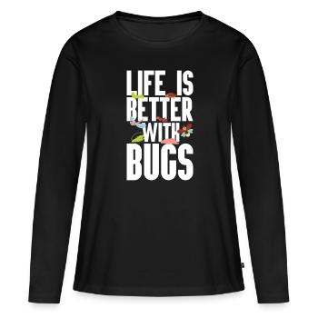 Insecte - T-shirt manches longues Premium bio Femme - noir - Devant - Julia (174cm)
