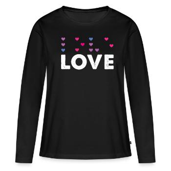 Heart Love Braille Alphabet Braille Sprache - Frauen Premium Bio Langarmshirt - Schwarz - Vorne - Julia (174cm)