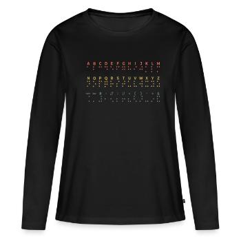 Vintage Love Braille Sprache Braille Alphabet - Frauen Premium Bio Langarmshirt - Schwarz - Vorne - Julia (174cm)