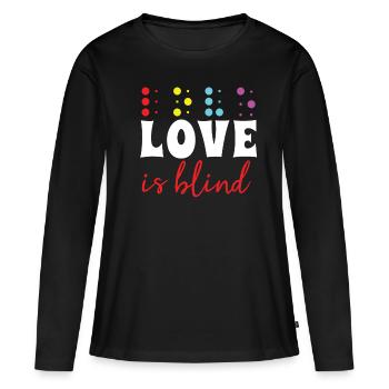Retro Braille Alphabet Sprache Braille Liebe - Frauen Premium Bio Langarmshirt - Schwarz - Vorne - Julia (174cm)