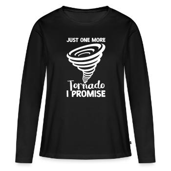 Tornade - T-shirt manches longues Premium bio Femme - noir - Devant - Julia (174cm)