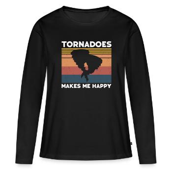 Tornade - T-shirt manches longues Premium bio Femme - noir - Devant - Julia (174cm)
