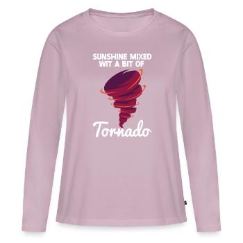 Tornade - T-shirt manches longues Premium bio Femme - rose poudré - Devant - Julia (174cm)