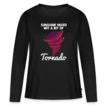 Tornado - Frauen Premium Bio Langarmshirt - Schwarz - Vorne - Julia (174cm)