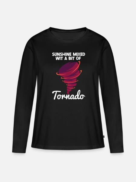 Tornado - Frauen Premium Bio Langarmshirt - Schwarz