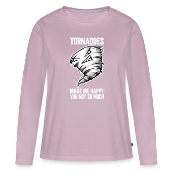 Tornade - T-shirt manches longues Premium bio Femme - rose poudré - Devant - Julia (174cm)