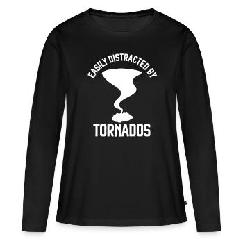 Tornado - Frauen Premium Bio Langarmshirt - Schwarz - Vorne - Julia (174cm)