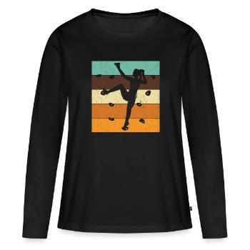 Wall climbing - Women's Premium Organic Long Sleeve Shirt - black - Front - Julia (174cm)