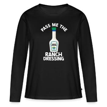 Ranch -Vinaigrette -Ranch -Vinaigrette - T-shirt manches longues Premium bio Femme - noir - Devant - Julia (174cm)