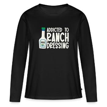 Ranch -Vinaigrette -Ranch -Vinaigrette - T-shirt manches longues Premium bio Femme - noir - Devant - Julia (174cm)