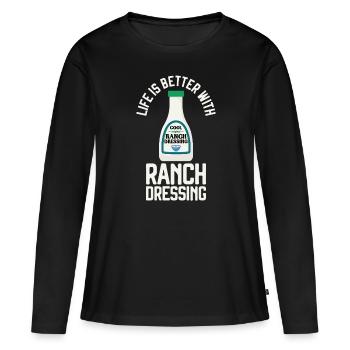 Ranch -Vinaigrette -Ranch -Vinaigrette - T-shirt manches longues Premium bio Femme - noir - Devant - Julia (174cm)