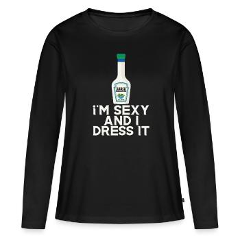 Ranch -Vinaigrette -Ranch -Vinaigrette - T-shirt manches longues Premium bio Femme - noir - Devant - Julia (174cm)