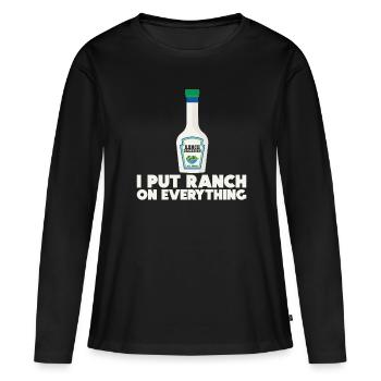 Ranch -Vinaigrette -Ranch -Vinaigrette - T-shirt manches longues Premium bio Femme - noir - Devant - Julia (174cm)