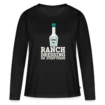 Ranch -Vinaigrette -Ranch -Vinaigrette - T-shirt manches longues Premium bio Femme - noir - Devant - Julia (174cm)