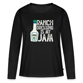 Ranch -Vinaigrette -Ranch -Vinaigrette - T-shirt manches longues Premium bio Femme - noir - Devant - Julia (174cm)