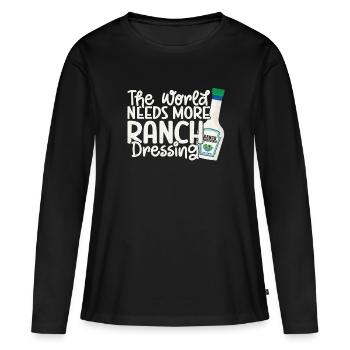 Ranch -Vinaigrette -Ranch -Vinaigrette - T-shirt manches longues Premium bio Femme - noir - Devant - Julia (174cm)