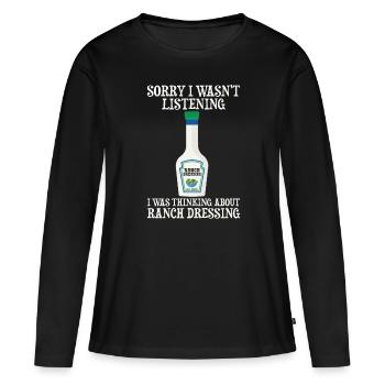 Ranch -Vinaigrette -Ranch -Vinaigrette - T-shirt manches longues Premium bio Femme - noir - Devant - Julia (174cm)