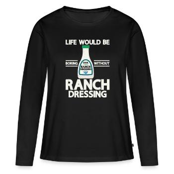Ranch -Vinaigrette -Ranch -Vinaigrette - T-shirt manches longues Premium bio Femme - noir - Devant - Julia (174cm)
