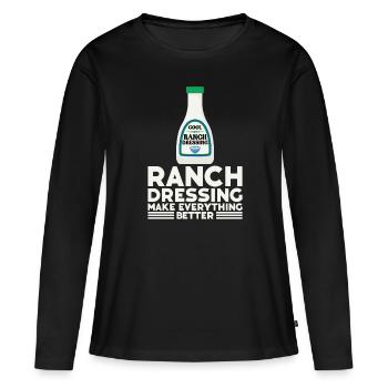 Ranch -Vinaigrette -Ranch -Vinaigrette - T-shirt manches longues Premium bio Femme - noir - Devant - Julia (174cm)