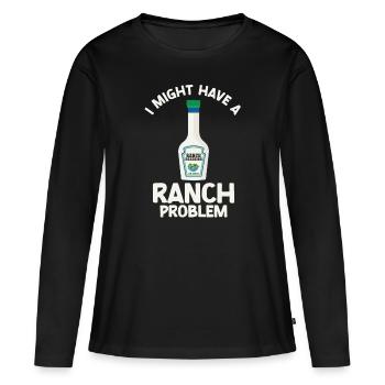 Ranch -Vinaigrette -Ranch -Vinaigrette - T-shirt manches longues Premium bio Femme - noir - Devant - Julia (174cm)