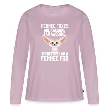 Fennec Fox - Women's Premium Organic Long Sleeve Shirt - dusky pink - Front - Julia (174cm)