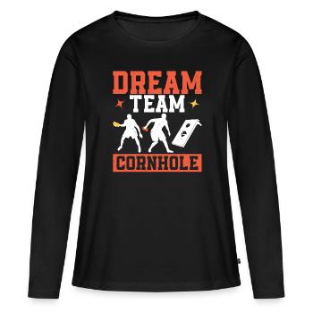 Cornhole - Frauen Premium Bio Langarmshirt - Schwarz - Vorne - Julia (174cm)