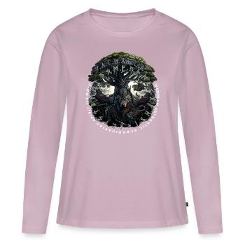 Wikinger Valhalla Wolf Odins - Frauen Premium Bio Langarmshirt - Altrosa - Vorne - Julia (174cm)