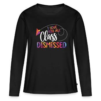 Une classe rejetée pour une cravate d’enseignant - T-shirt manches longues Premium bio Femme - noir - Devant - Julia (174cm)
