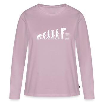Bienenstock Imkerei Honig Evolution des Imkers - Frauen Premium Bio Langarmshirt - Altrosa - Vorne - Julia (174cm)