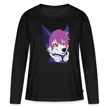 Stolzer pelziger pelziger Schwanz Ohr pelzige Person DJ Cosplay - Frauen Premium Bio Langarmshirt - Schwarz - Vorne - Julia (174cm)