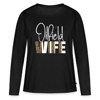Travailleur pétrolier Rig Roughneck Oilfield Woman - T-shirt manches longues Premium bio Femme - noir - Devant - Julia (174cm)