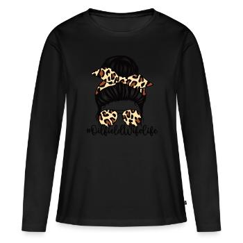 Travailleur pétrolier Rig Roughneck Oilfield Woman - T-shirt manches longues Premium bio Femme - noir - Devant - Julia (174cm)
