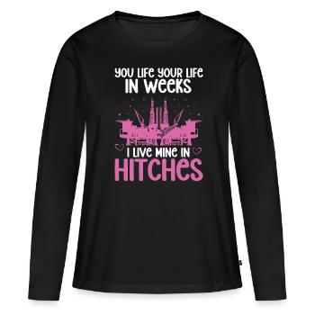 Travailleur pétrolier Rig Roughneck Oilfield Woman - T-shirt manches longues Premium bio Femme - noir - Devant - Julia (174cm)