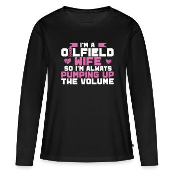 Travailleur pétrolier Rig Roughneck Oilfield Woman - T-shirt manches longues Premium bio Femme - noir - Devant - Julia (174cm)