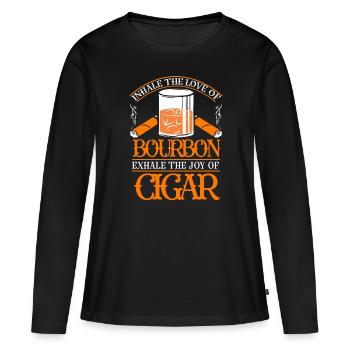 Bourbon Cigares Whisky Cigares Lounge Lovers - T-shirt manches longues Premium bio Femme - noir - Devant - Julia (174cm)
