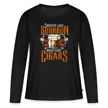 Bourbon Cigares Whisky Cigares Lounge Lovers - T-shirt manches longues Premium bio Femme - noir - Devant - Julia (174cm)