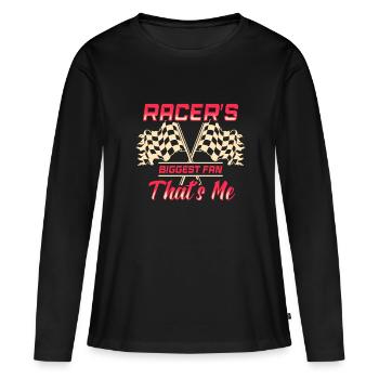 course femme course citations voiture pilote - T-shirt manches longues Premium bio Femme - noir - Devant - Julia (174cm)