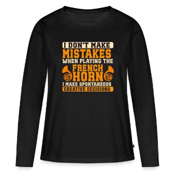 Französischer Horn -Spieler Hornist Messing Musik - Frauen Premium Bio Langarmshirt - Schwarz - Vorne - Julia (174cm)