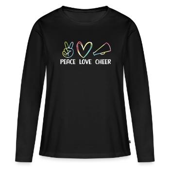 Cheerleadermädchen Cheerleading Jubel Jugend - Frauen Premium Bio Langarmshirt - Schwarz - Vorne - Julia (174cm)