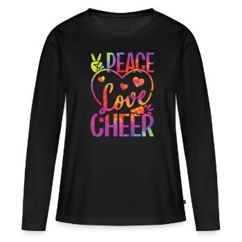 Cheerleadermädchen Cheerleading Jubel Jugend - Frauen Premium Bio Langarmshirt - Schwarz - Vorne - Julia (174cm)