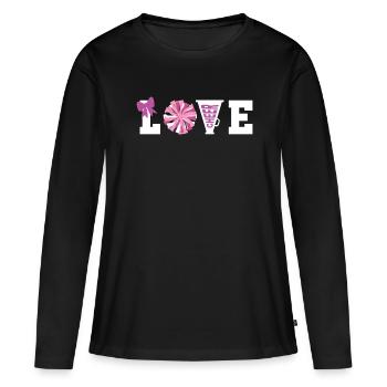Cheerleadermädchen Cheerleading Jubel Jugend - Frauen Premium Bio Langarmshirt - Schwarz - Vorne - Julia (174cm)