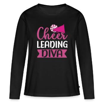 Cheerleadermädchen Cheerleading Jubel Jugend - Frauen Premium Bio Langarmshirt - Schwarz - Vorne - Julia (174cm)