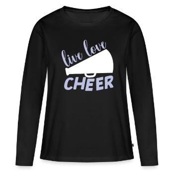 Cheerleadermädchen Cheerleading Jubel Jugend - Frauen Premium Bio Langarmshirt - Schwarz - Vorne - Julia (174cm)