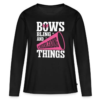 Cheerleadermädchen Cheerleading Jubel Jugend - Frauen Premium Bio Langarmshirt - Schwarz - Vorne - Julia (174cm)